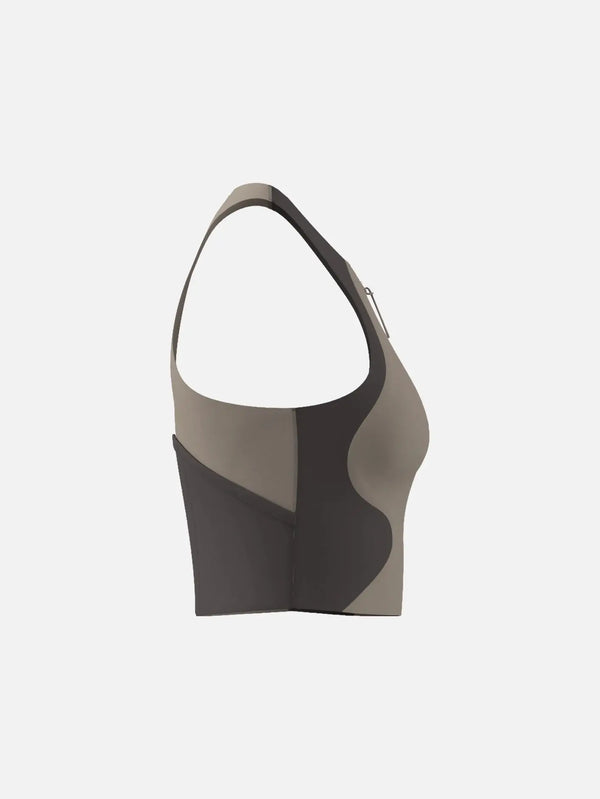 ADIDAS ORIGINALS adidas x Hermanos Koumori Running Crop Top - Wonde – bej-siyah, önden görünüm