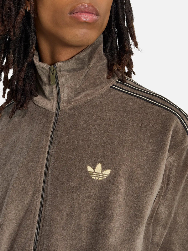 ADIDAS ORIGINALS Firebird Velvet Track Top – Branch, önden yakın çekim