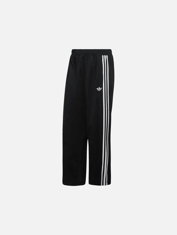 ADIDAS ORIGINALS OS Wide-Leg Track Pants – siyah, yan görünüm, beyaz üç çizgi