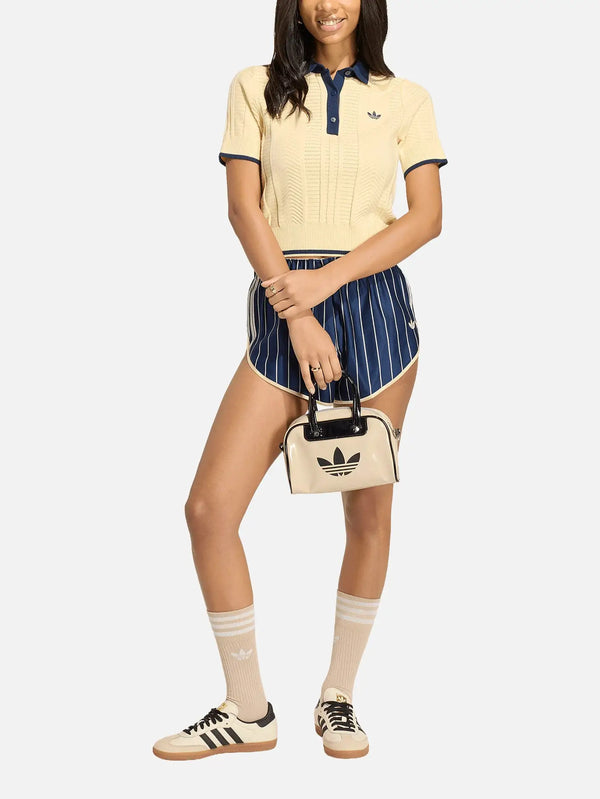 ADIDAS ORIGINALS Cable Knit Cali Polo Tee - Warm Vanilla – Warm Vanilla, önden görünüm