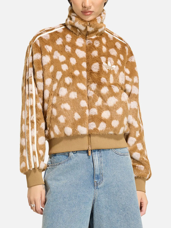 ADIDAS ORIGINALS Animal Print Firebird Jacket - Brown Desert – Brown Desert, önden görünüm