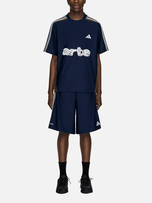 ADIDAS ORIGINALS Arte Antwerp x adidas Football Shorts – Collegiate Navy, ön görünüm