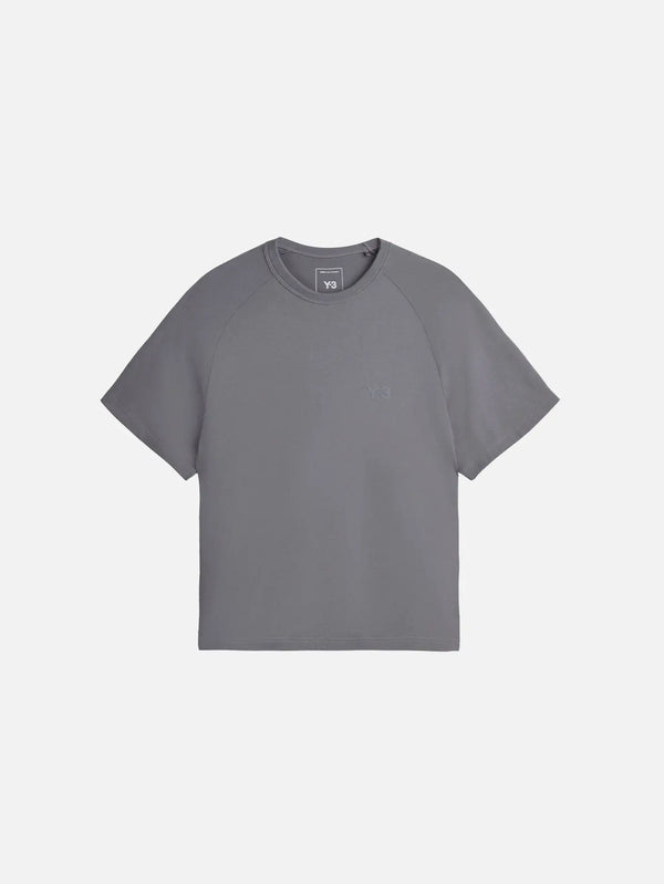 Y-3 Boxy SS Tee – Grey Five, boxy kesim, önden görünüm