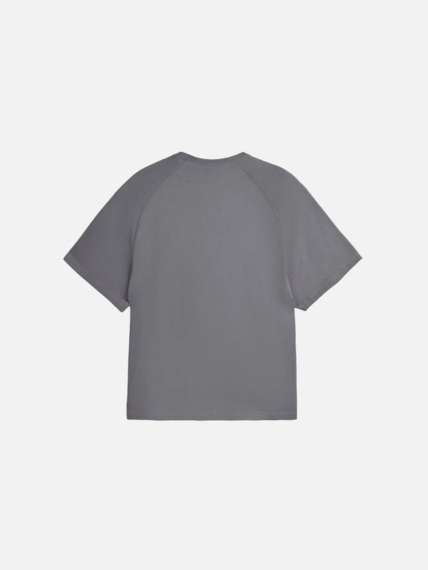 Y-3 Boxy SS Tee – Grey Five, arka görünüm, kısa kollu