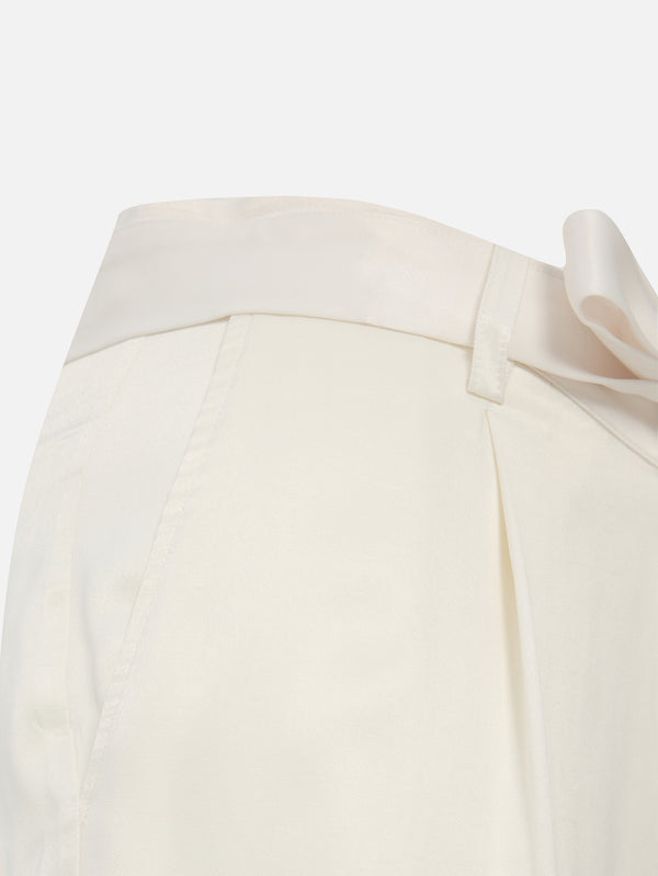 COME AS YOU ARE, Kuşaklı Cupro Pantolon - Kırık Beyaz, PANTOLON, shopi go'da!