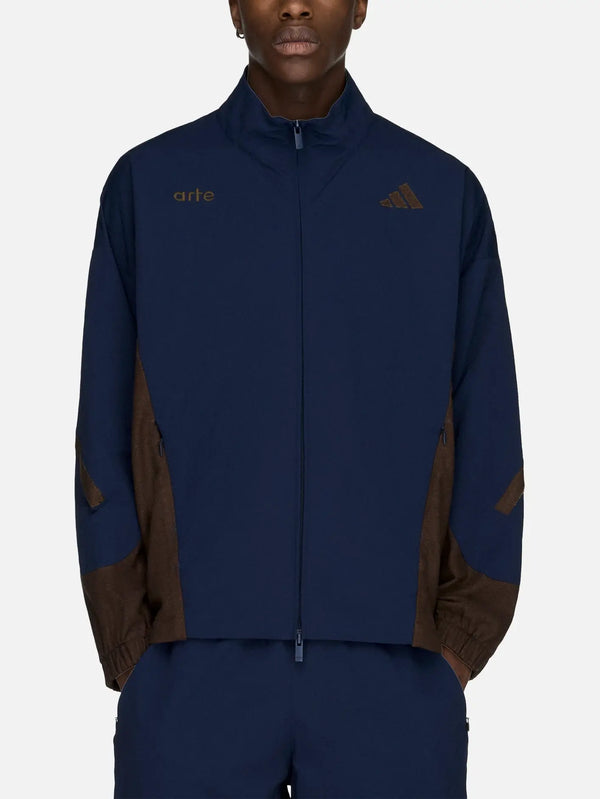 ADIDAS ORIGINALS Arte Antwerp x adidas Z.N.E. Material Mix Track To – lacivert, kahverengi, önden görünüm