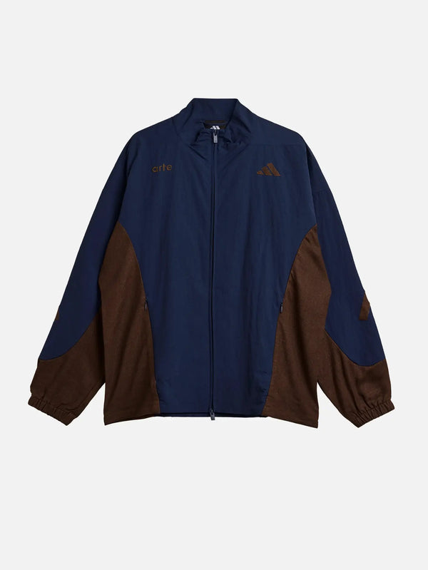ADIDAS ORIGINALS Arte Antwerp x adidas Z.N.E. Material Mix Track To – lacivert, kahverengi, ön görünüm