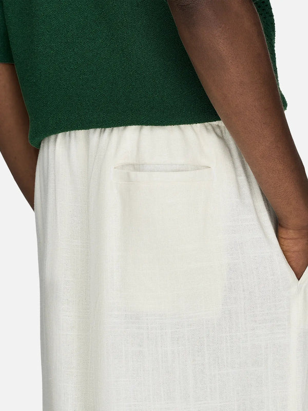 ADIDAS ORIGINALS Arte Antwerp x adidas Linen Relaxed Shorts - Off W – Off W, arka görünüm, bel ve arka cep detayı