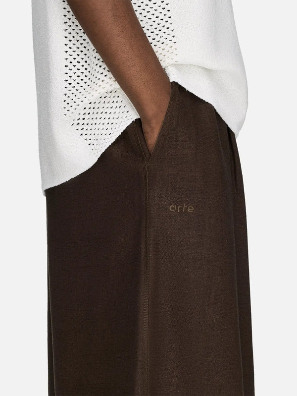 ADIDAS ORIGINALS Arte Antwerp x adidas Linen Relaxed Shorts – Dust, yandan görünüm