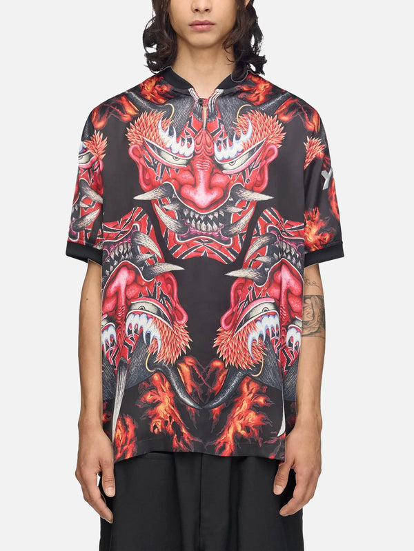 Y-3 Red Satin Graphic Jersey – Multicolor, önden görünüm