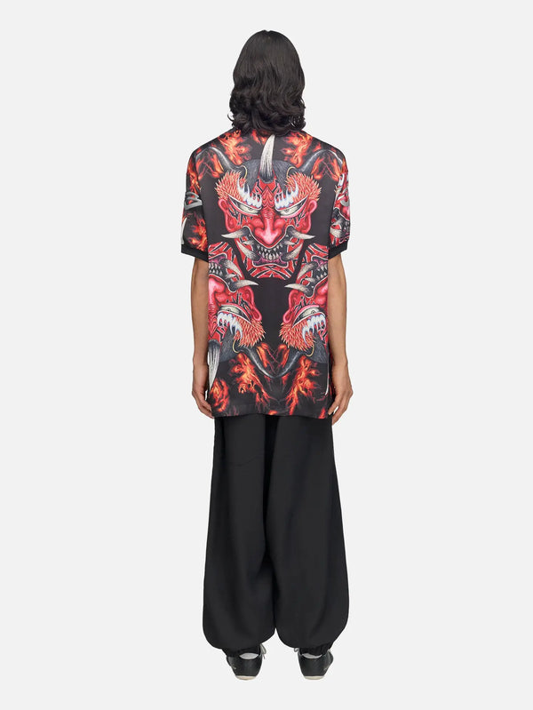 Y-3 Red Satin Graphic Jersey – Multicolor, arka görünüm