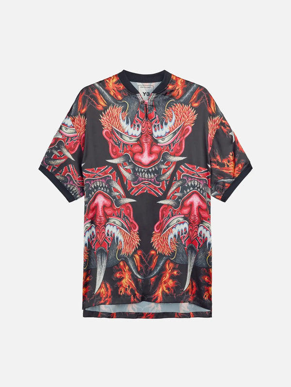 Y-3 Red Satin Graphic Jersey – multicolor, önden görünüm