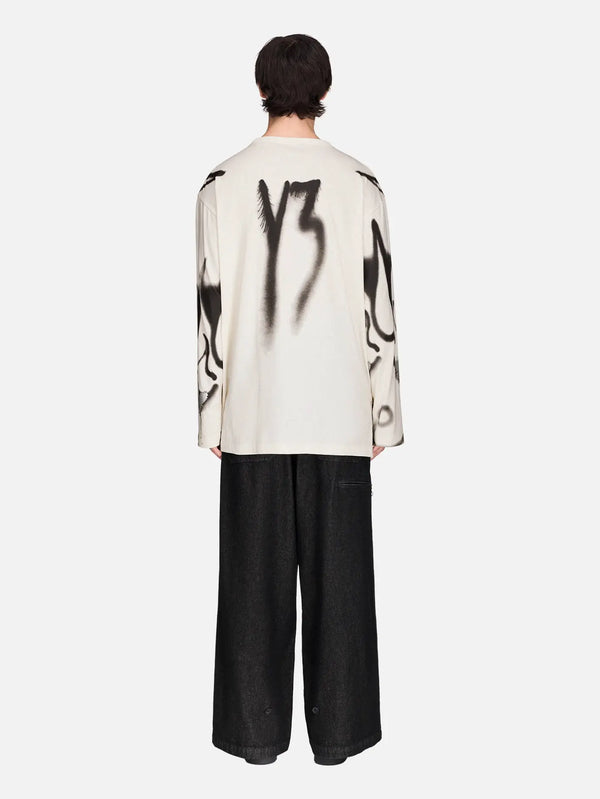 Y-3 Chito Graphic LS T-Shirt – Chalk White, arka görünüm