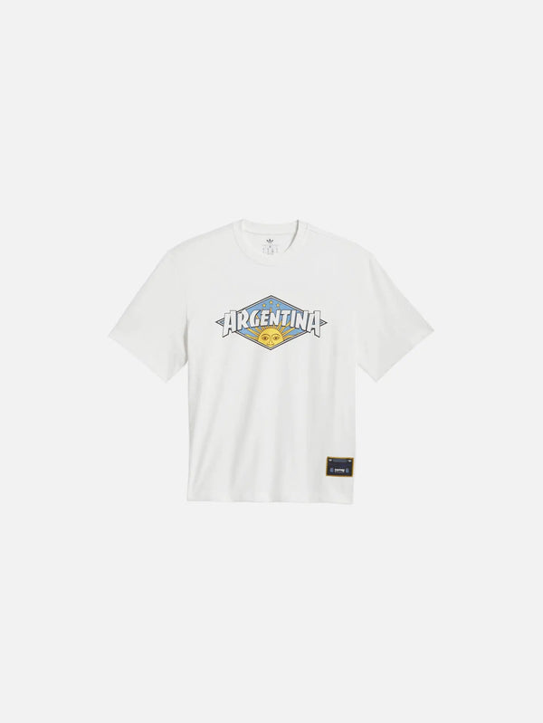 ADIDAS ORIGINALS Thrasher x AFA Argentina Tee 2 - Core White – Core White, önden görünüm