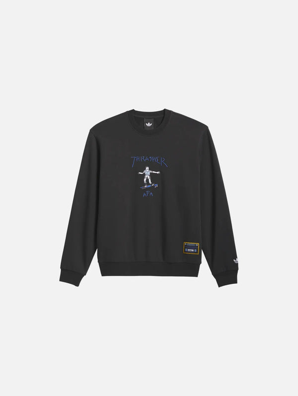 shopi go Thrasher x AFA Argentina Crew 2 - Black – siyah, önden görünüm