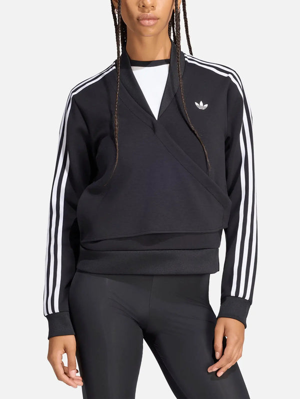 ADIDAS ORIGINALS Wrap SSTR Track Top – siyah, önden görünüm