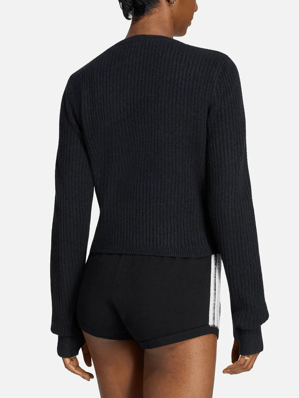 ADIDAS ORIGINALS Adiluna Season 2 x Jennie Knit Cardigan - siyah, arka görünüm