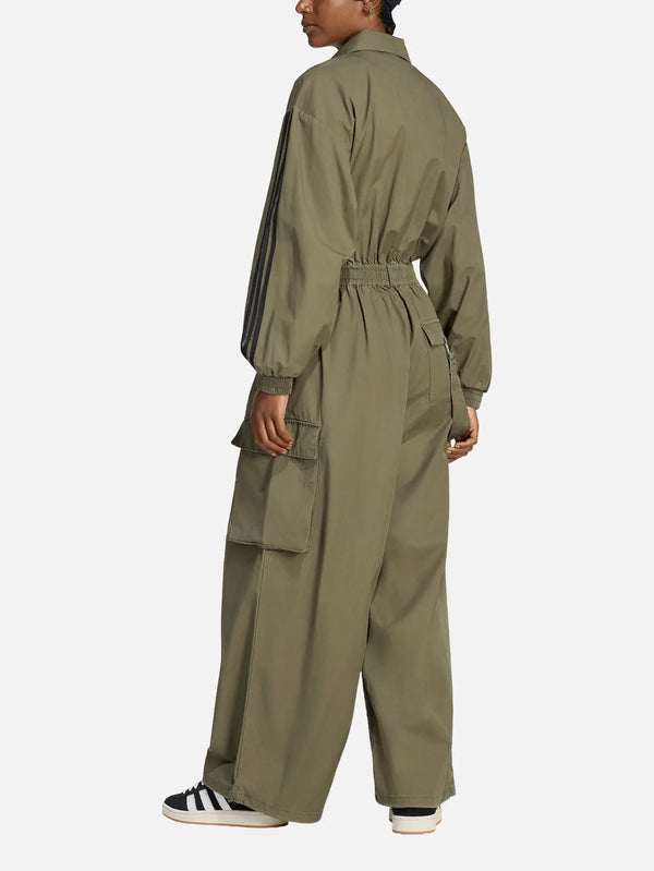 ADIDAS ORIGINALS Loose Jumpsuit – Olive Strata, arka görünüm