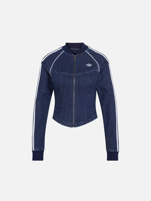 ADIDAS ORIGINALS Superstar Denim Corset Track Top – Indigo Denim, önden görünüm