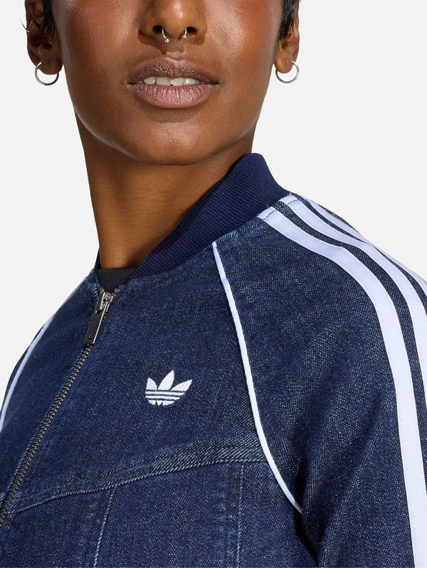 ADIDAS ORIGINALS Superstar Denim Corset Track Top – Indigo Denim, önden görünüm