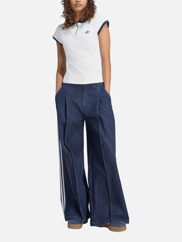 ADIDAS ORIGINALS Denim Pleats Wide Legs Pant – Indigo Denim, önden görünüm