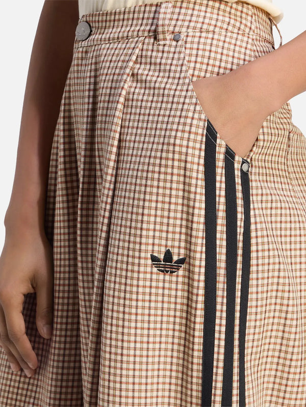 ADIDAS ORIGINALS Checks Loose Pants – Beige, önden görünüm