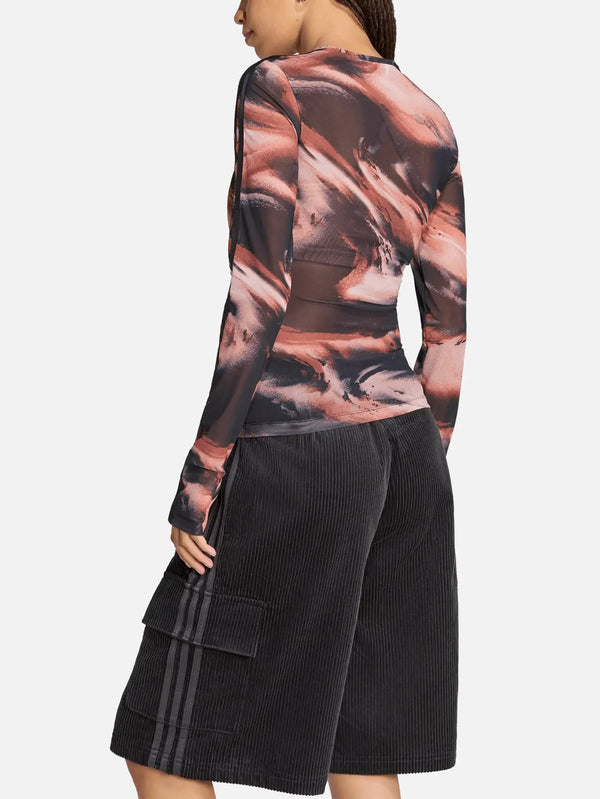Y-3 Graphic Mesh Tee – Vermillion, arka görünüm