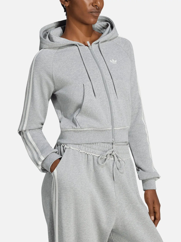 ADIDAS ORIGINALS GFX Zip Top – Medium Grey Heather, önden görünüm