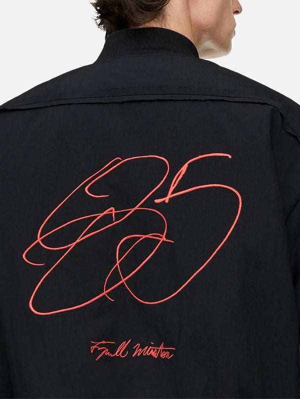 ADIDAS ORIGINALS Tyrell Winston x adidas College Jacket - Black – arka görünümde kırmızı yazı detayı