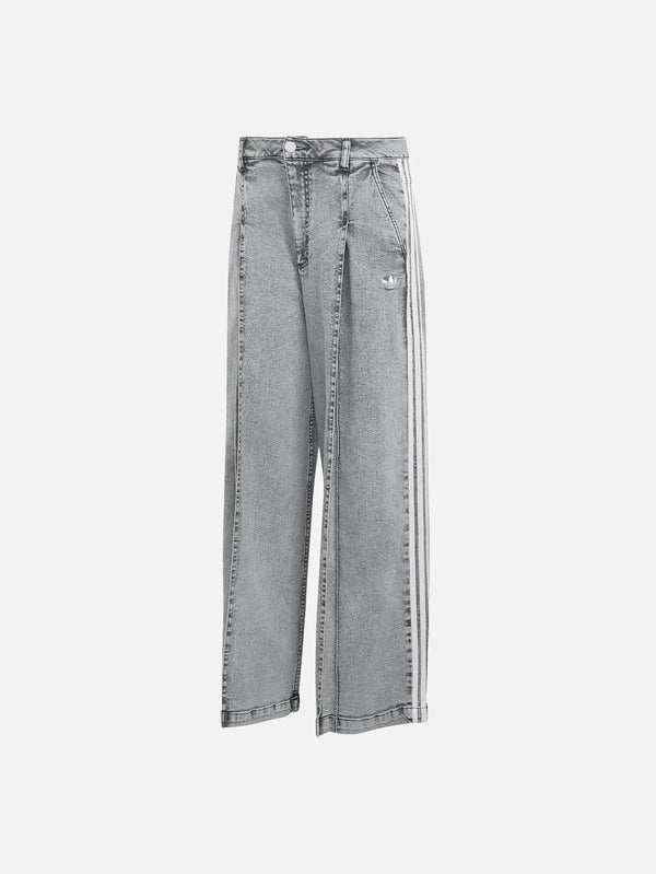 ADIDAS ORIGINALS Denim Pleats Wide Legs Pant – Washed Grey Denim, önden görünüm