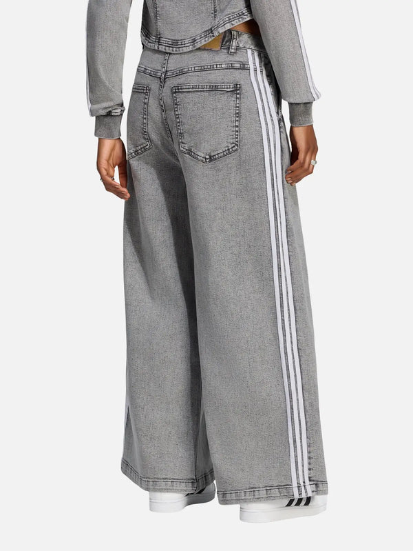 ADIDAS ORIGINALS Denim Pleats Wide Legs Pant - Washed Grey Denim, arka görünüm