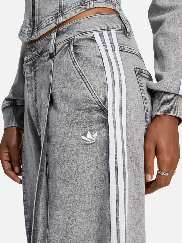 Adidas Originals Denim Pleats Wide Legs Pant – Washed Grey Denim, yan görünüm