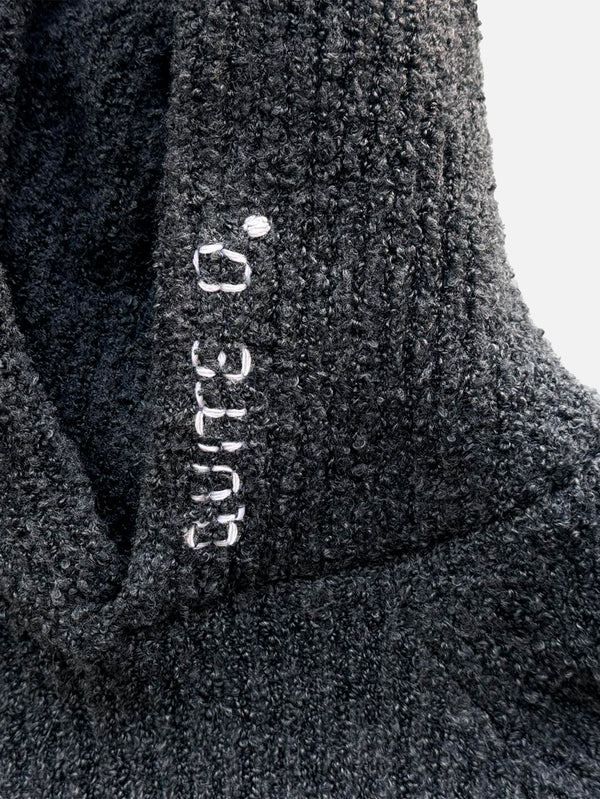 QUITEOFTEN, Logo Hand-Embroidered Hooded Knit Sweater, SWEATSHIRT, shopi go'da!