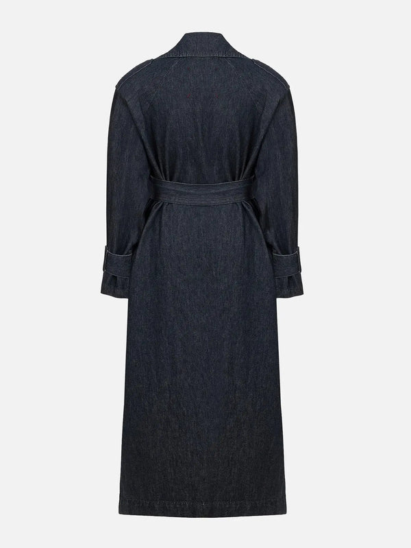 EX DE RUE Loom Female Trenchcoat – denim, arka görünüm