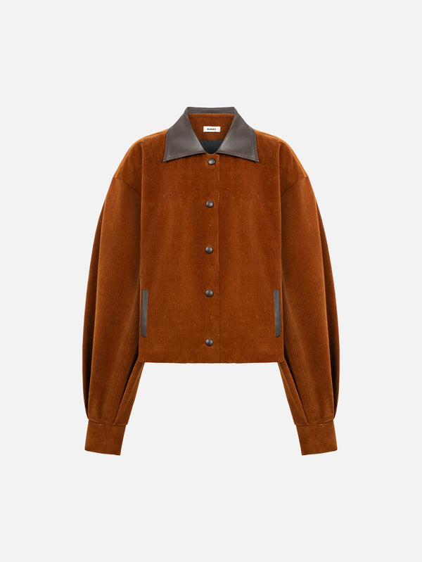 Lynx Velvet Bomber Jacket - Terracotta