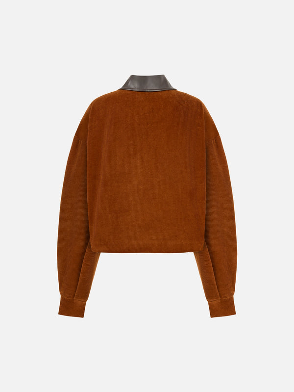 Lynx Velvet Bomber Jacket - Terracotta