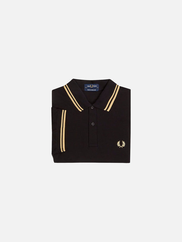 Twin Tipped Fred Perry Shirt - Black/Champagne