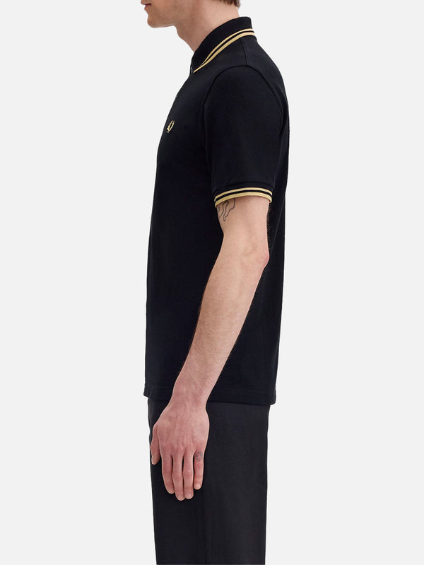 Twin Tipped Fred Perry Shirt - Black/Champagne