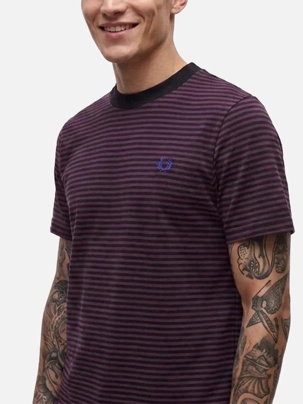 FRED PERRY Twin Tipped Fred Perry Shirt – Burgundy/White, önden görünüm