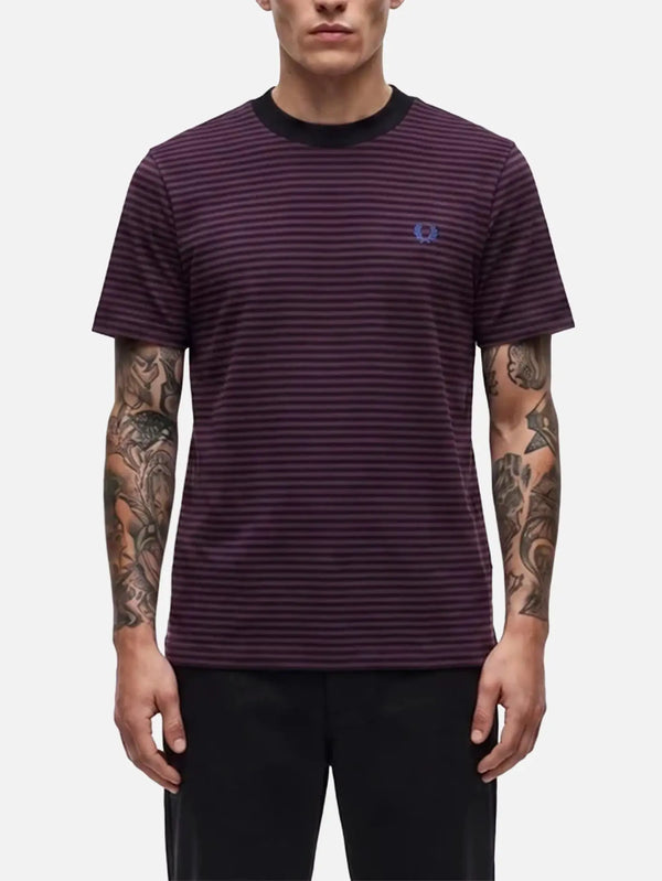 FRED PERRY Twin Tipped Fred Perry Shirt – Burgundy/White, ön görünüm