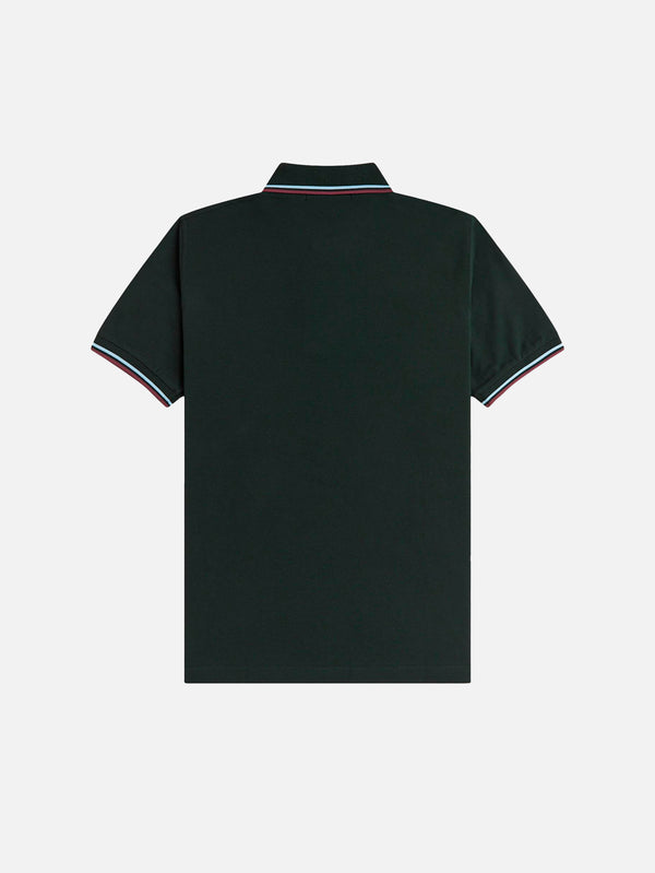 Twin Tipped Fred Perry Shirt - Night Green/Ice/Oxblood