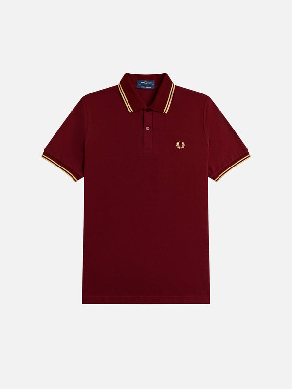 Twin Tipped Fred Perry Shirt - Oxblood/Champagn