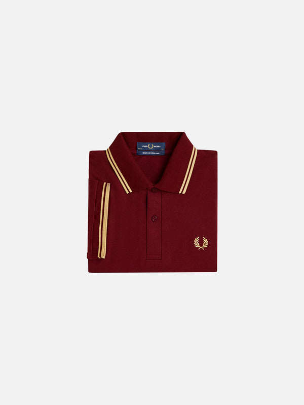 Twin Tipped Fred Perry Shirt - Oxblood/Champagn