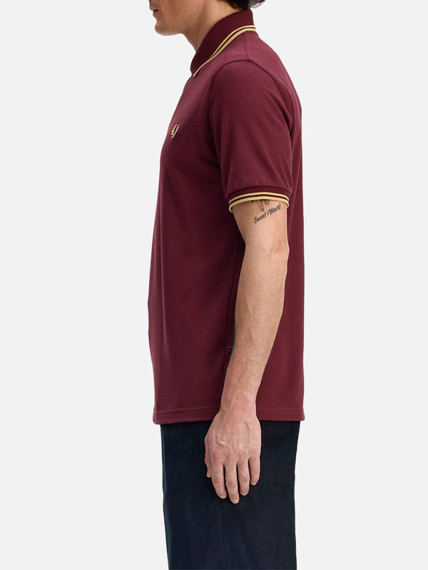 Twin Tipped Fred Perry Shirt - Oxblood/Champagn