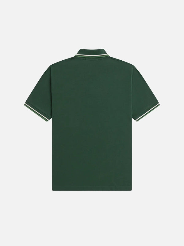 FRED PERRY Twin Tipped Fred Perry Shirt - Dark Green/White – arka görünüm