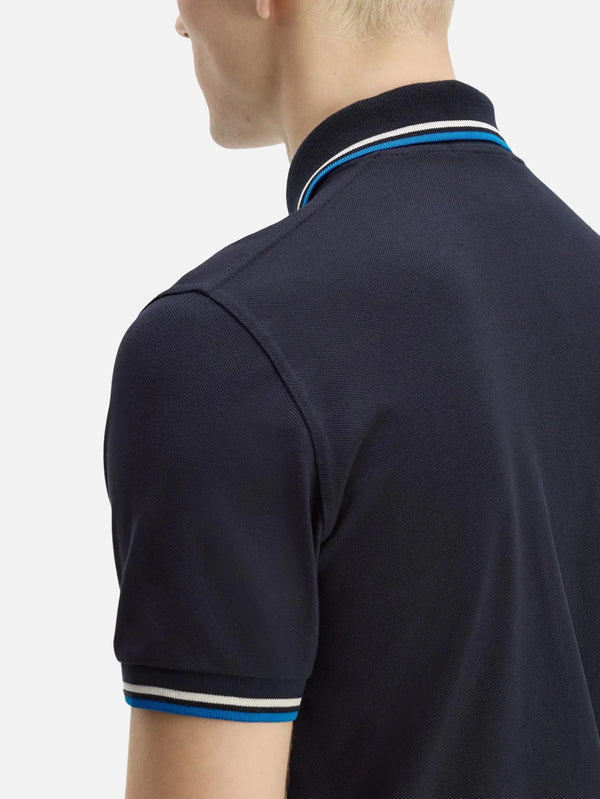 FRED PERRY Twin Tipped Fred Perry Shirt - Navy/White – arka görünüm