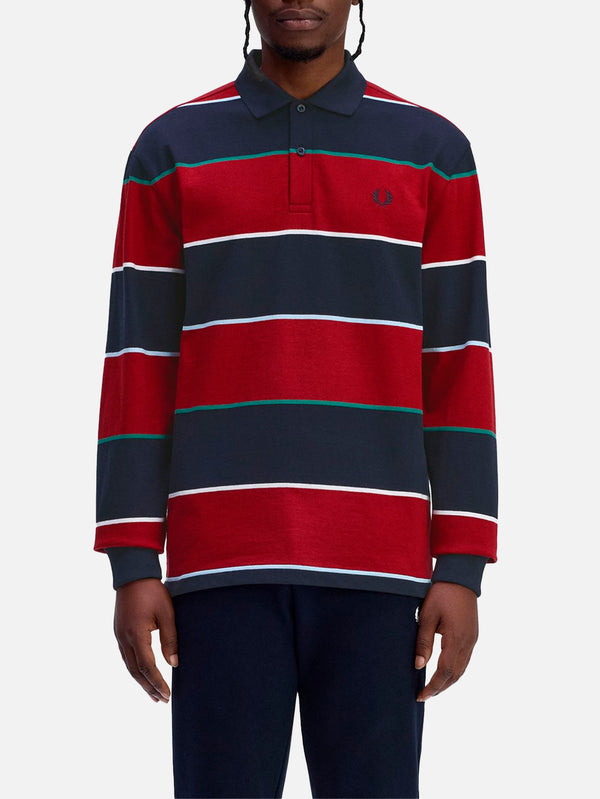 Hw Jersey Striped Polo Shirt - Navy