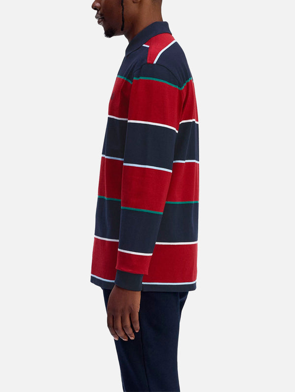 Hw Jersey Striped Polo Shirt - Navy