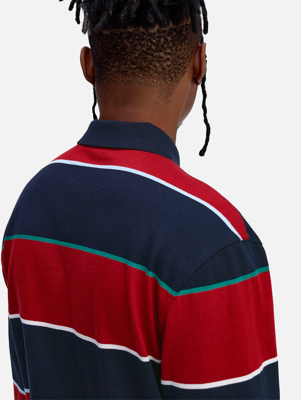 Hw Jersey Striped Polo Shirt - Navy