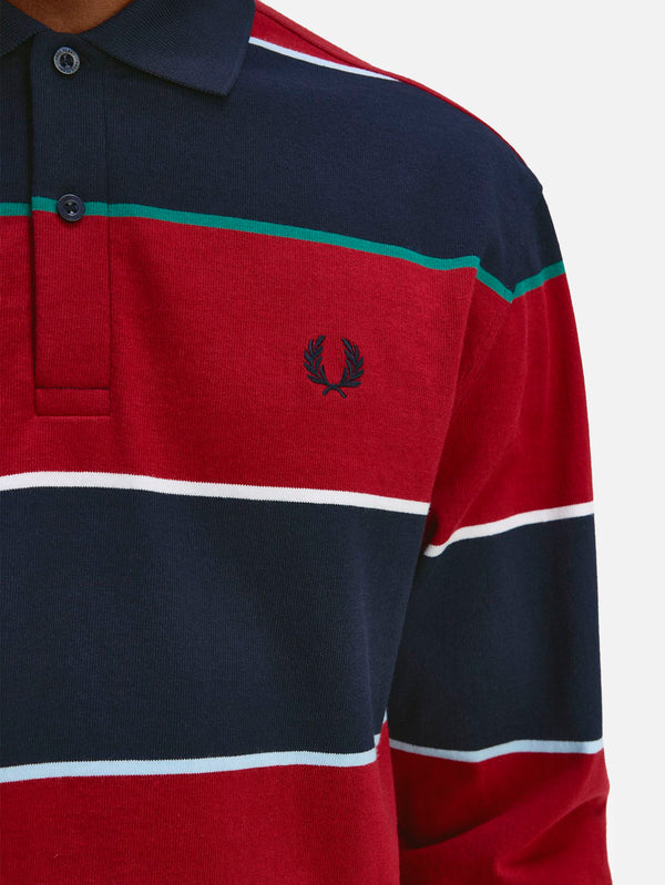 Hw Jersey Striped Polo Shirt - Navy